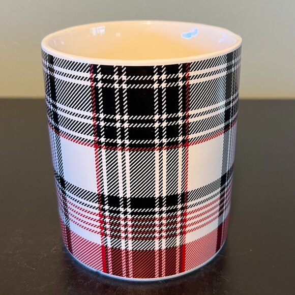 DesignPac Red, Black, and White Tartan Plaid Oversized Ceramic Mug ~ Hygge - Picture 2 of 8